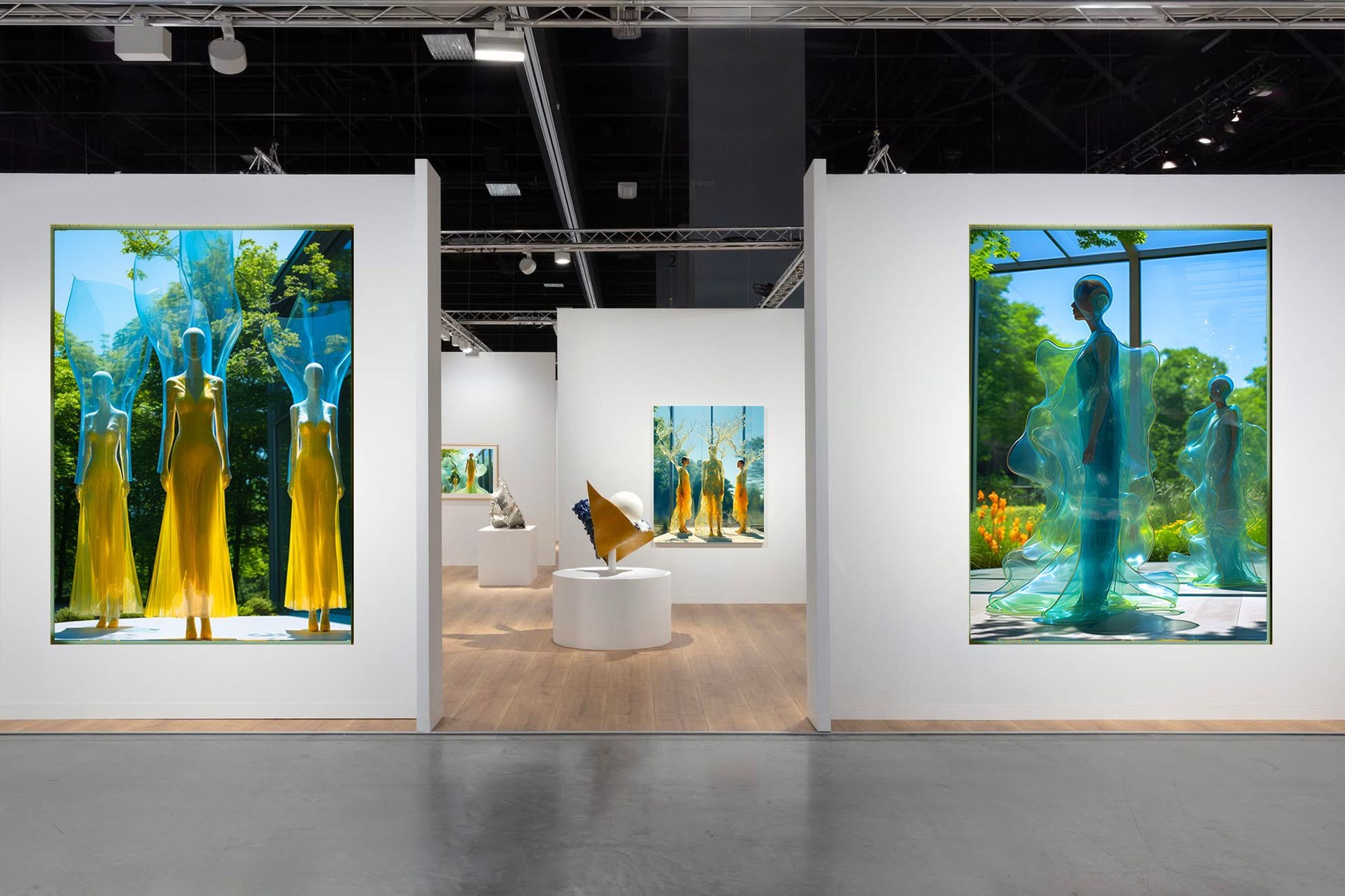 art gallery with ai generated photo on biophilia